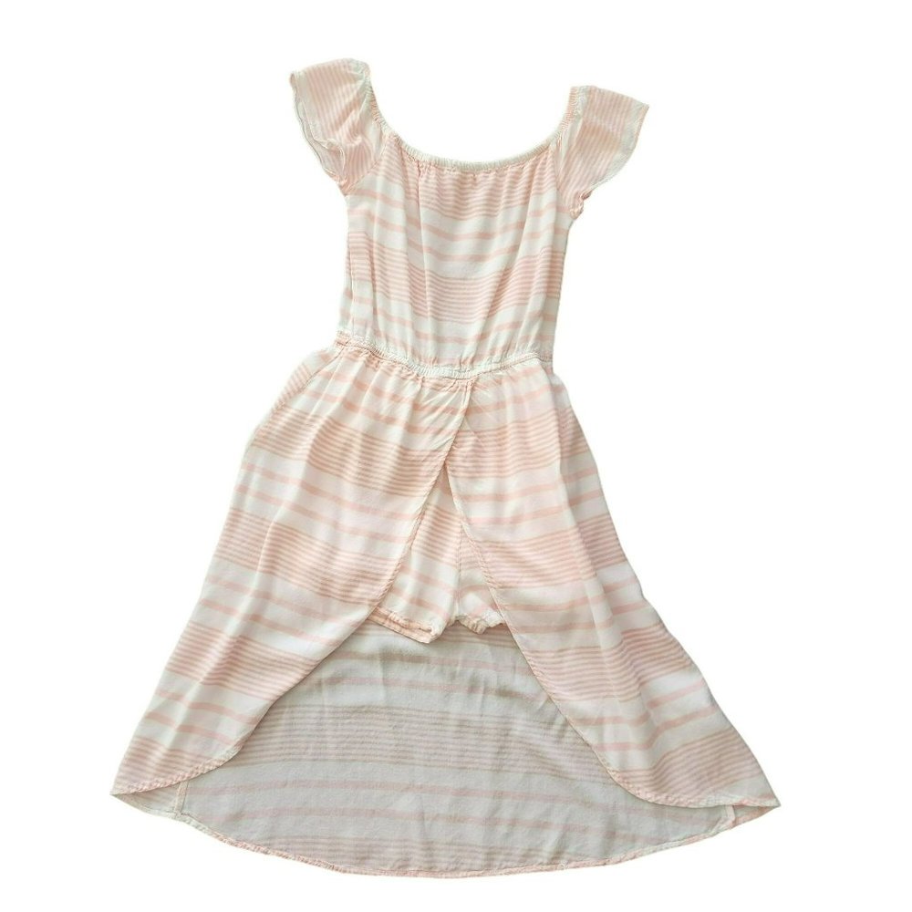 Jessica Simpson Striped Pink Dress Romper Large